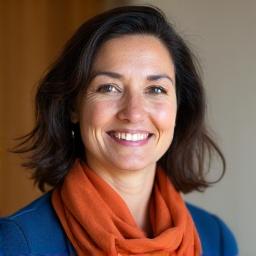 Retrato profesional de Elena Pérez, psicóloga, con mirada reflexiva y acogedora