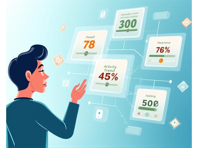 Ilustración de una persona interactuando con tarjetas de insights de salud generadas por inteligencia artificial.