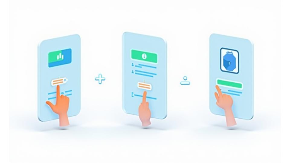 Ilustración de un asistente de configuración paso a paso con iconos de dispositivos y progreso.